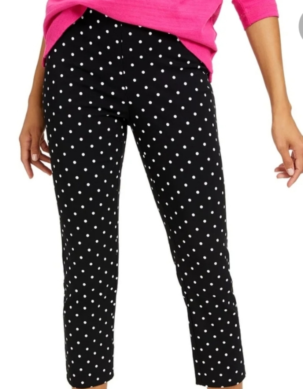Madison & Max Black Polka Dot Capri Crop Pants